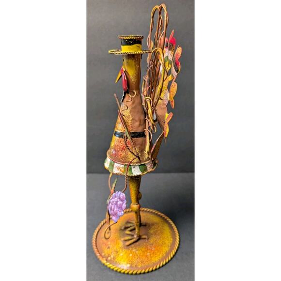 Thanksgiving Colorful Standing Metal Turkey 10" Holiday Table Decor Country Fun - Picture 2 of 7